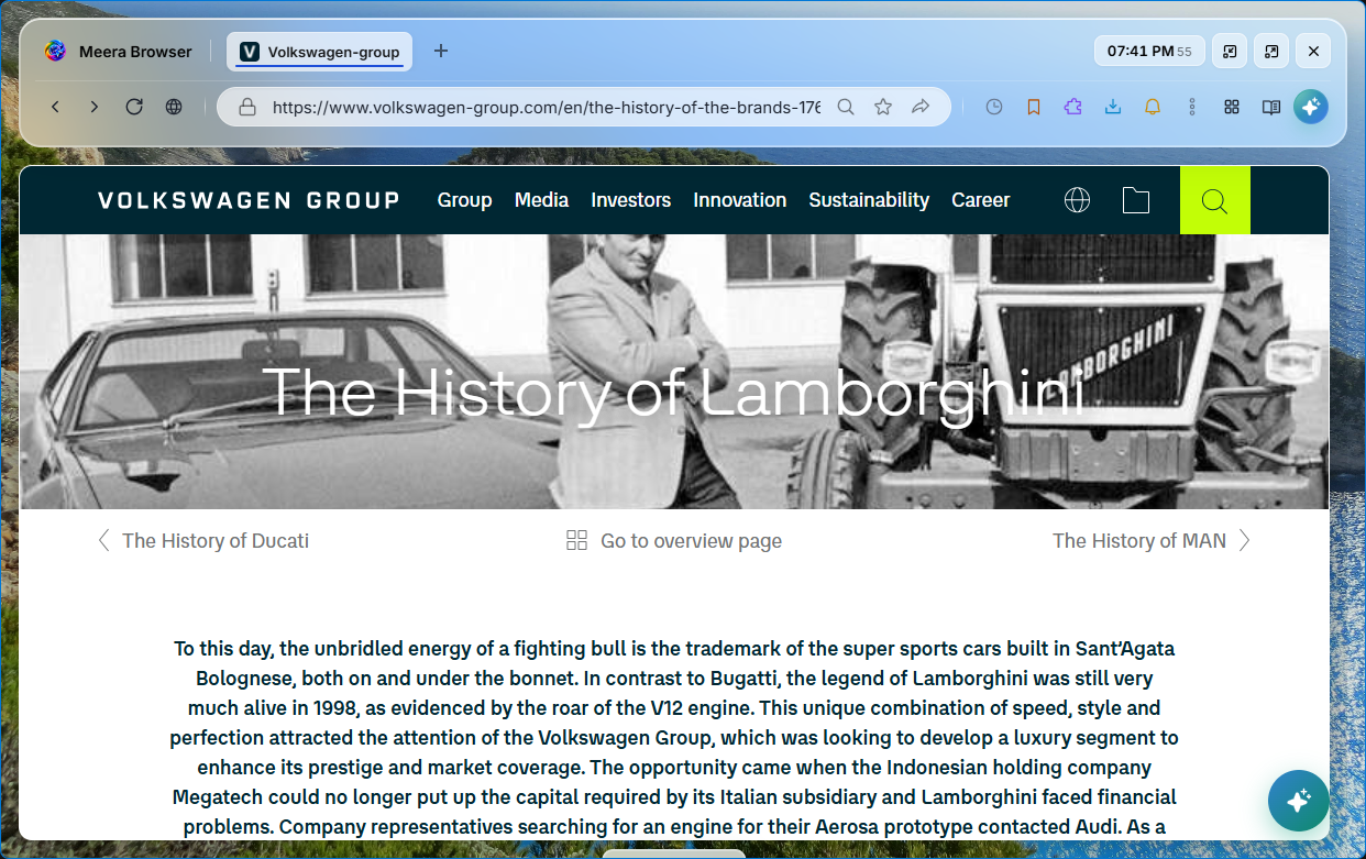 MeeraAI browser screenshot supplied by Vidit